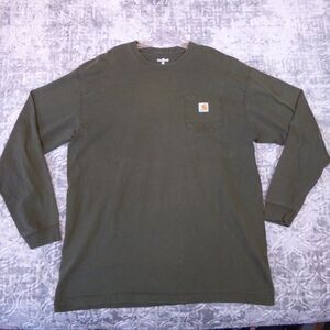 Carhartt Shirt Mens XLT Green Relaxed Fit Short Sleeve Pocket Work Grunge